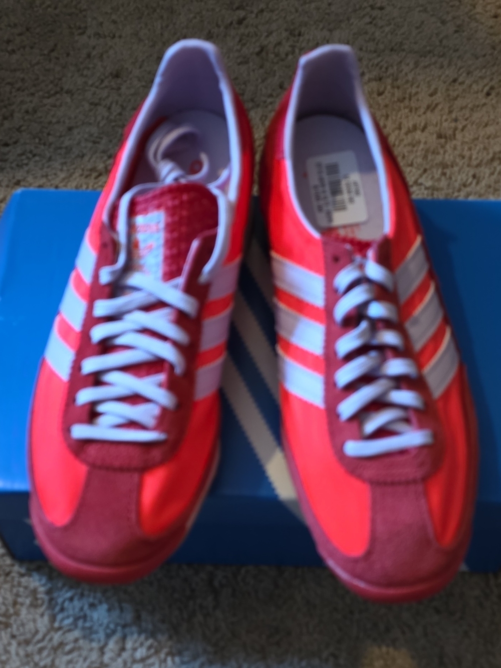 adidas Red and White Women's Athletic Shoes
